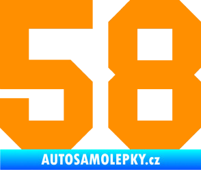 Samolepka Startovní číslo 58 oranžová