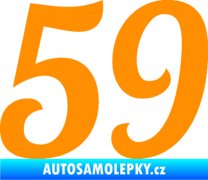 Samolepka Startovní číslo 59 typ 3 oranžová