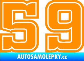 Samolepka Startovní číslo 59 typ 5 oranžová