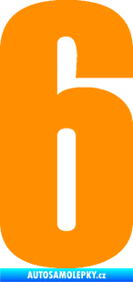 Samolepka Startovní číslo 6 typ 2   oranžová