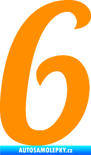 Samolepka Startovní číslo 6 typ 3 oranžová