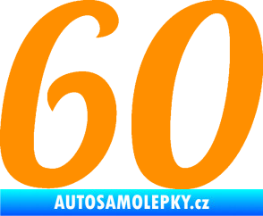 Samolepka Startovní číslo 60 typ 3 oranžová