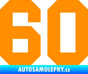 Samolepka Startovní číslo 60 oranžová