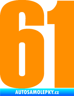 Samolepka Startovní číslo 61 typ 2 oranžová