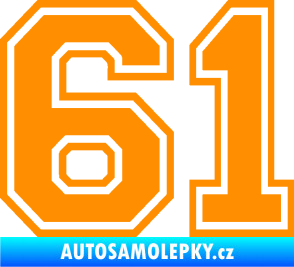 Samolepka Startovní číslo 61 typ 4 oranžová