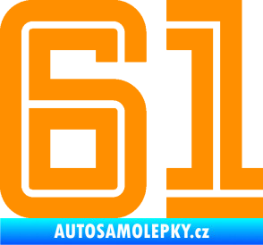 Samolepka Startovní číslo 61 typ 7 oranžová