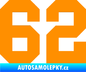 Samolepka Startovní číslo 62 oranžová