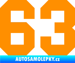 Samolepka Startovní číslo 63 oranžová