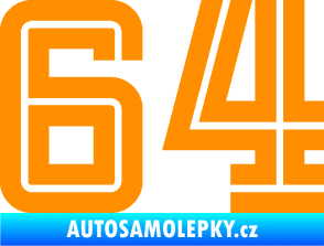 Samolepka Startovní číslo 64 typ 7 oranžová