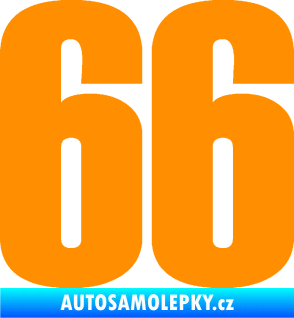 Samolepka Startovní číslo 66 typ 2     oranžová