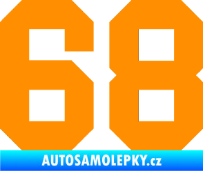 Samolepka Startovní číslo 68 oranžová
