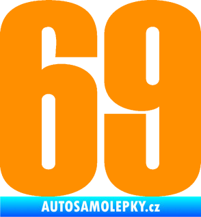 Samolepka Startovní číslo 69 typ 2        oranžová