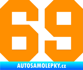 Samolepka Startovní číslo 69 oranžová