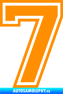 Samolepka Startovní číslo 7 typ 4 oranžová