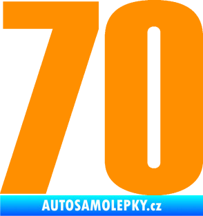 Samolepka Startovní číslo 70 typ 2         oranžová