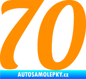 Samolepka Startovní číslo 70 typ 3  oranžová