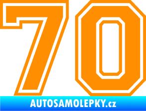 Samolepka Startovní číslo 70 typ 4 oranžová