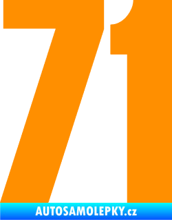 Samolepka Startovní číslo 71 typ 2  oranžová