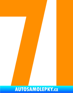 Samolepka Startovní číslo 71 oranžová