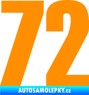 Samolepka Startovní číslo 72 typ 2   oranžová