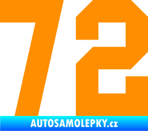 Samolepka Startovní číslo 72 oranžová