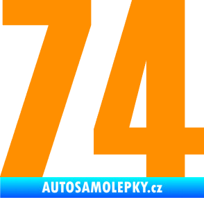 Samolepka Startovní číslo 74 typ 2     oranžová