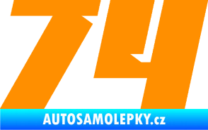 Samolepka Startovní číslo 74 typ 6 oranžová