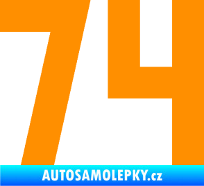 Samolepka Startovní číslo 74 oranžová