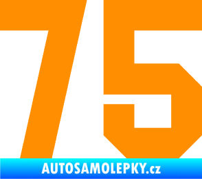 Samolepka Startovní číslo 75 oranžová