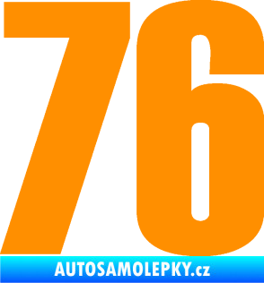 Samolepka Startovní číslo 76 typ 2       oranžová