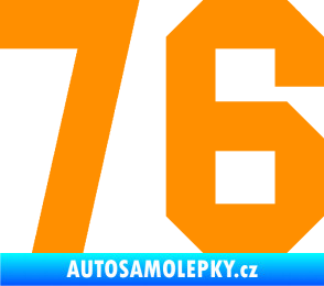Samolepka Startovní číslo 76 oranžová