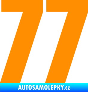 Samolepka Startovní číslo 77 typ 2        oranžová