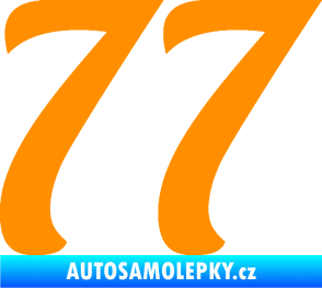 Samolepka Startovní číslo 77 typ 3   oranžová