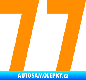 Samolepka Startovní číslo 77 oranžová