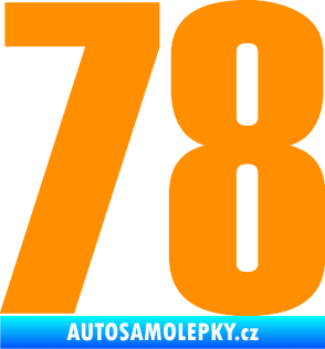 Samolepka Startovní číslo 78 typ 2         oranžová