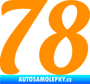 Samolepka Startovní číslo 78 typ 3   oranžová