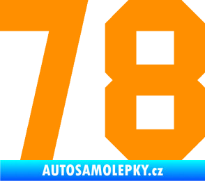 Samolepka Startovní číslo 78 oranžová