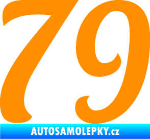 Samolepka Startovní číslo 79 typ 3   oranžová