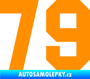 Samolepka Startovní číslo 79 oranžová