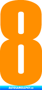 Samolepka Startovní číslo 8 typ 2      oranžová