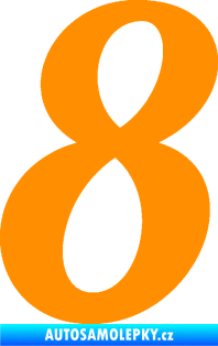Samolepka Startovní číslo 8 typ 3 oranžová