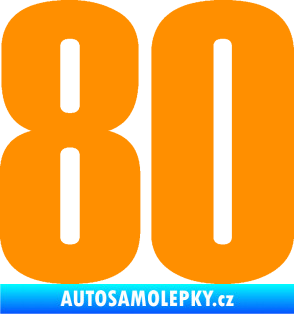 Samolepka Startovní číslo 80 typ 2           oranžová