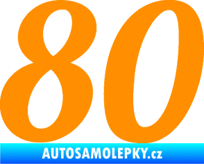 Samolepka Startovní číslo 80 typ 3   oranžová
