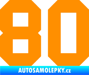 Samolepka Startovní číslo 80 oranžová