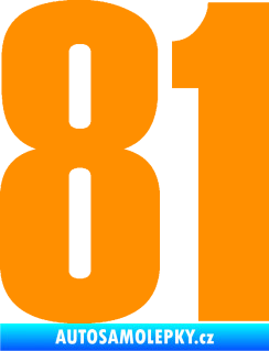 Samolepka Startovní číslo 81 typ 2 oranžová