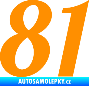 Samolepka Startovní číslo 81 typ 3   oranžová