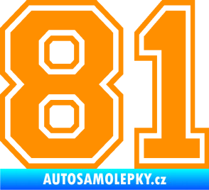 Samolepka Startovní číslo 81 typ 4 oranžová