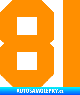 Samolepka Startovní číslo 81 oranžová