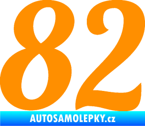 Samolepka Startovní číslo 82 typ 3   oranžová