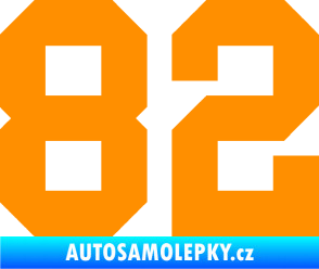 Samolepka Startovní číslo 82 oranžová
